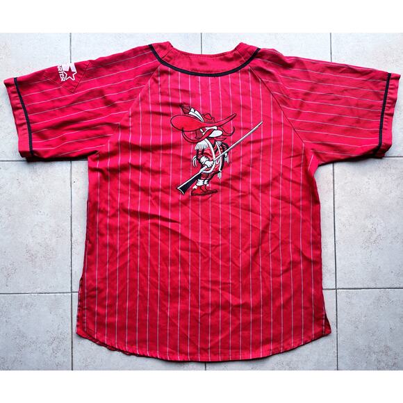 UNLV Rebels 90s STARTER baseball Pinstripe jersey L red...